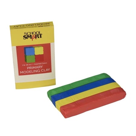 School Smart School Smart 2003083 1 lbs Modeling Clay; Assorted Primary Color 2003083